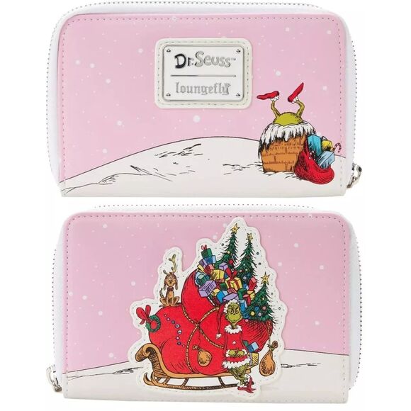 Loungefly Dr Seuss The Grinch Who Stole Christmas Sleigh Zip Around WalleT - Picture 1 of 5